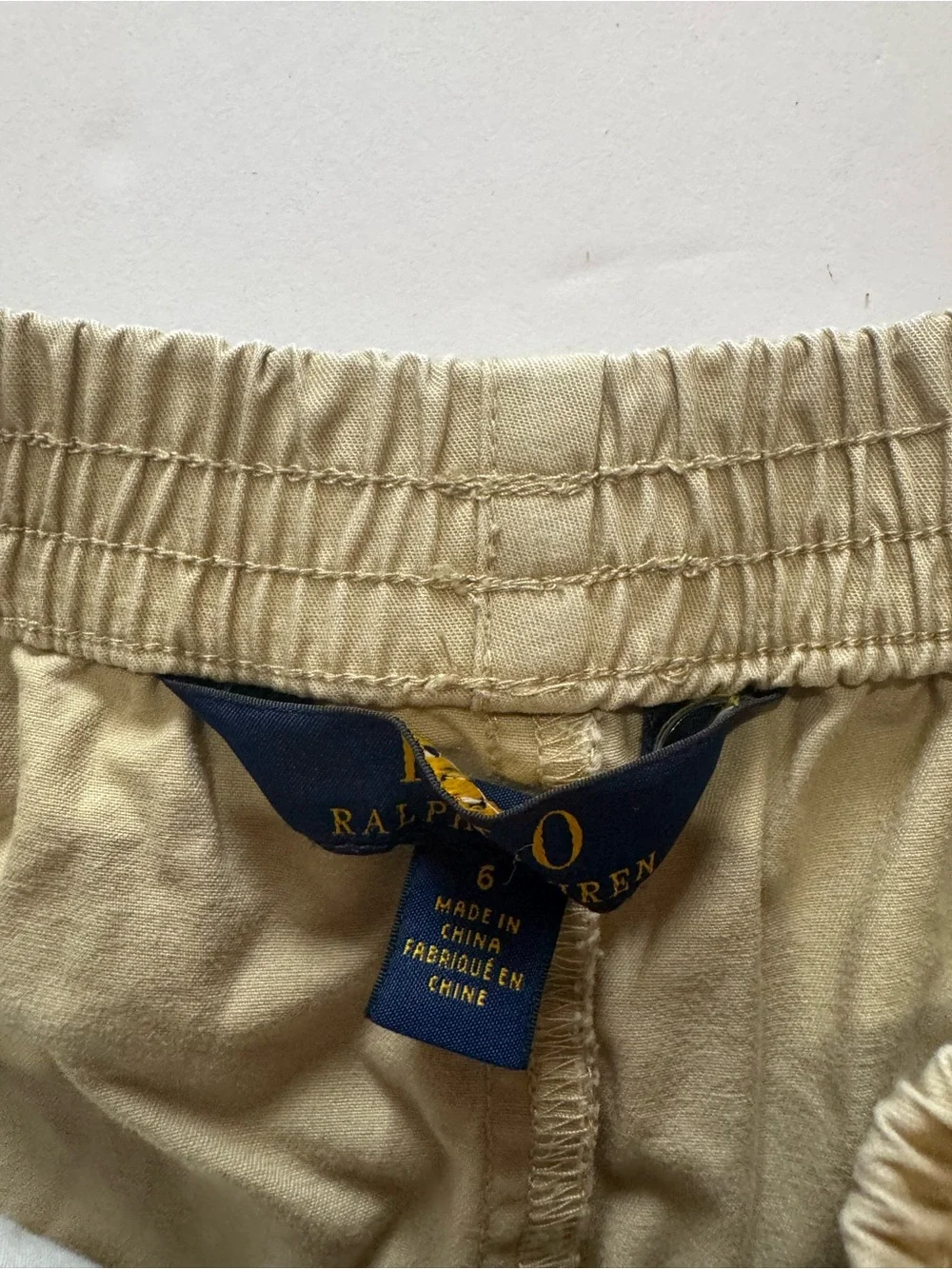 Ralph Lauren Tan Elastic-Waist Kids Shorts